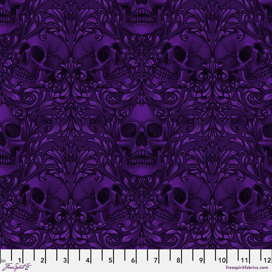 Rachel Hauer - Skull Damask - Purple || Mystic Moonlight - PWRH089.PURPLE