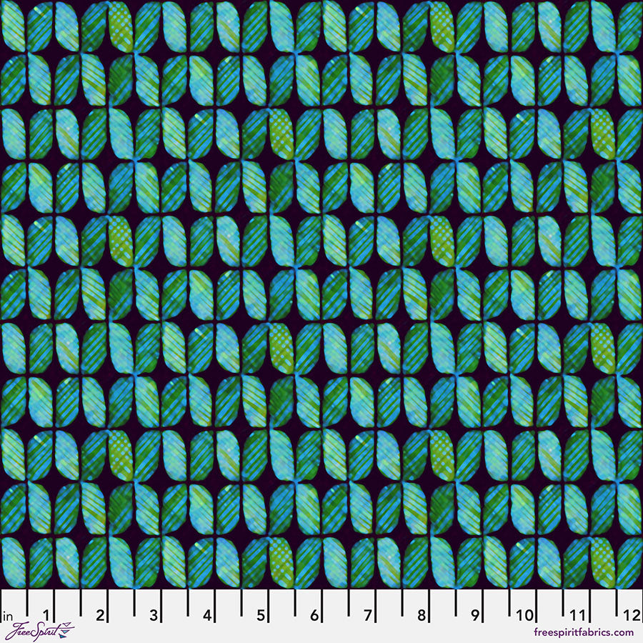 FreeSpirit Fabrics  - Billy Reue - Leaded Glass - Palm || Mosaic - PWWR041.PALM