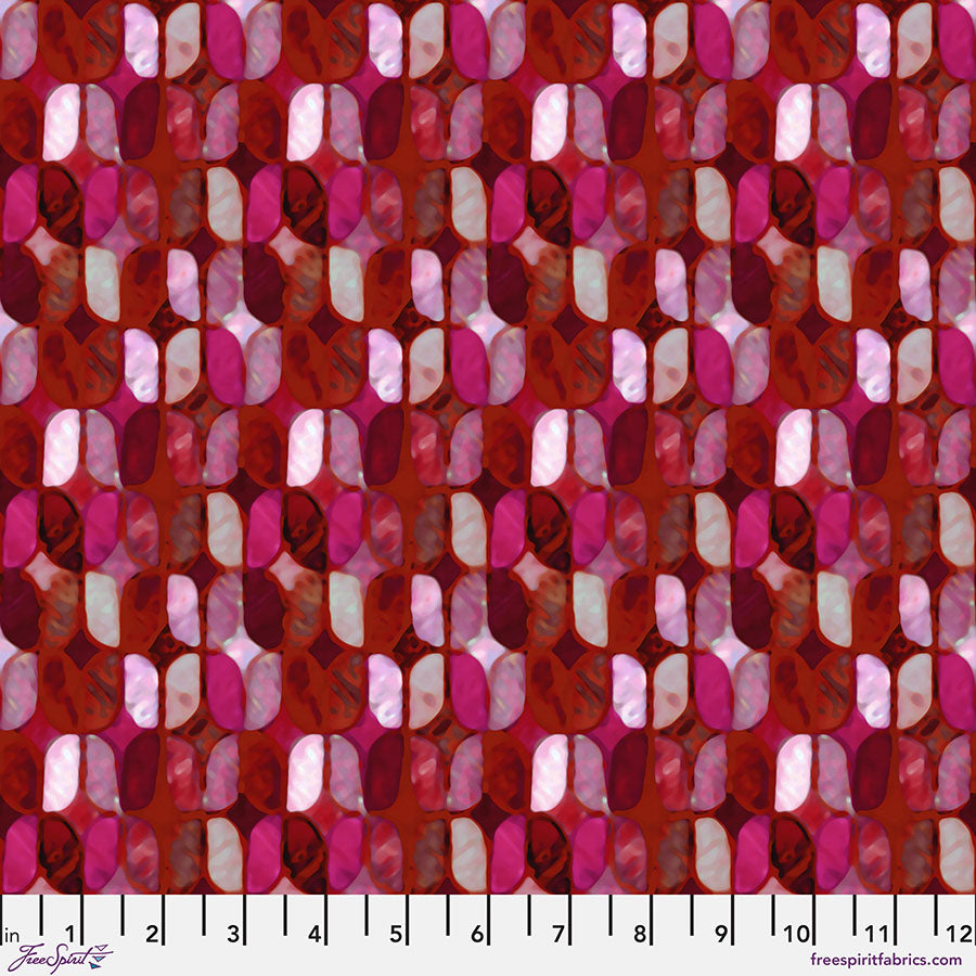 FreeSpirit Fabrics  - Billy Reue - Grisaille - Scarlet || Mosaic - PWWR042.SCARLET