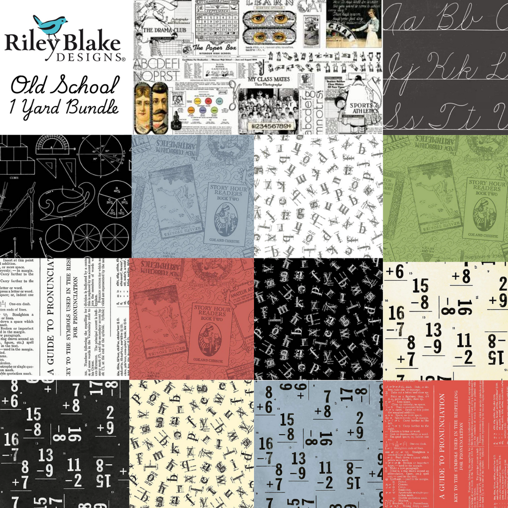 Riley Blake: Old School One Yard Bundle - 14 Fabrics