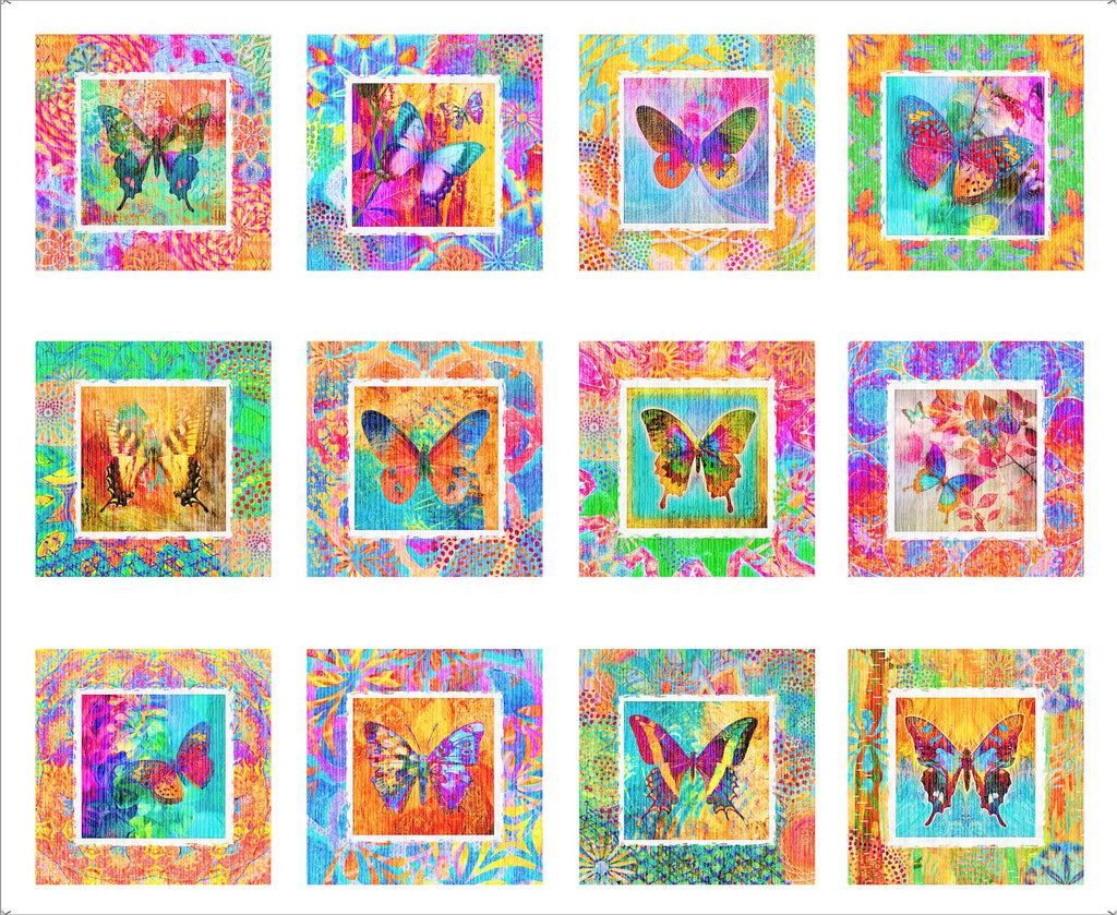 QT Fabrics: On Painted Wings Butterfly Panels 2600-30055-Z