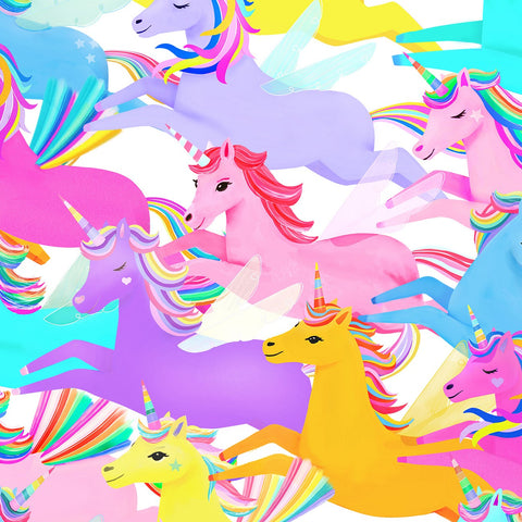 Clothworks - Multi Color Unicorn Love Digital Rainbow Unicorns – Sew ...